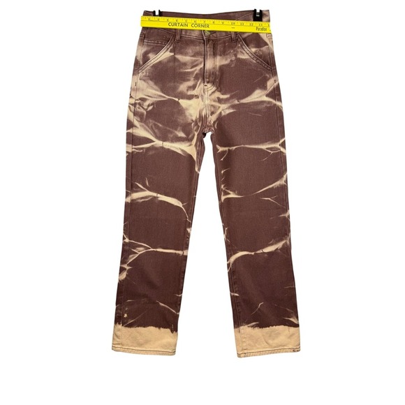 CIDER Tie Dye High Rise Straight Leg Jeans, Brown and Tan, Size Small - Picture 4 of 7